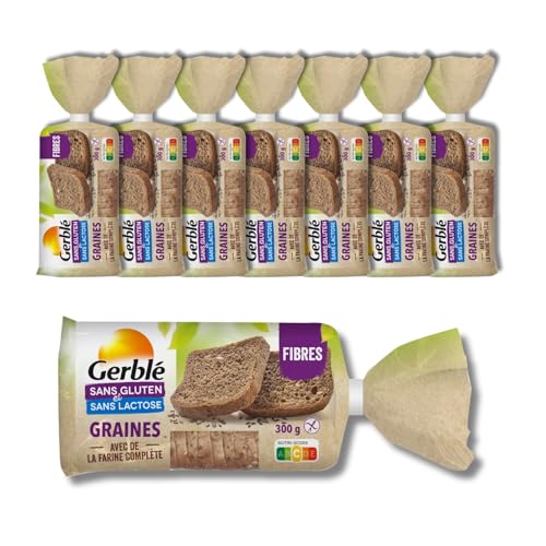 Gerblé Pain aux graines Sans Gluten et Sans Lactose - Lot de 8 Pains aux graines (8x300g)