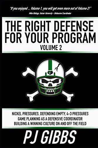 THE RIGHT DEFENSE FOR YOUR PROGRAM VOLUME 2: NICKEL PRESSURES, DEFENDING EMPTY, 4-3 PRESSURES, GAME PLANNING AS A DEFENSIVE COORDINATOR AND BUILDING A WINNING CULTURE ON AND OFF THE FIELD