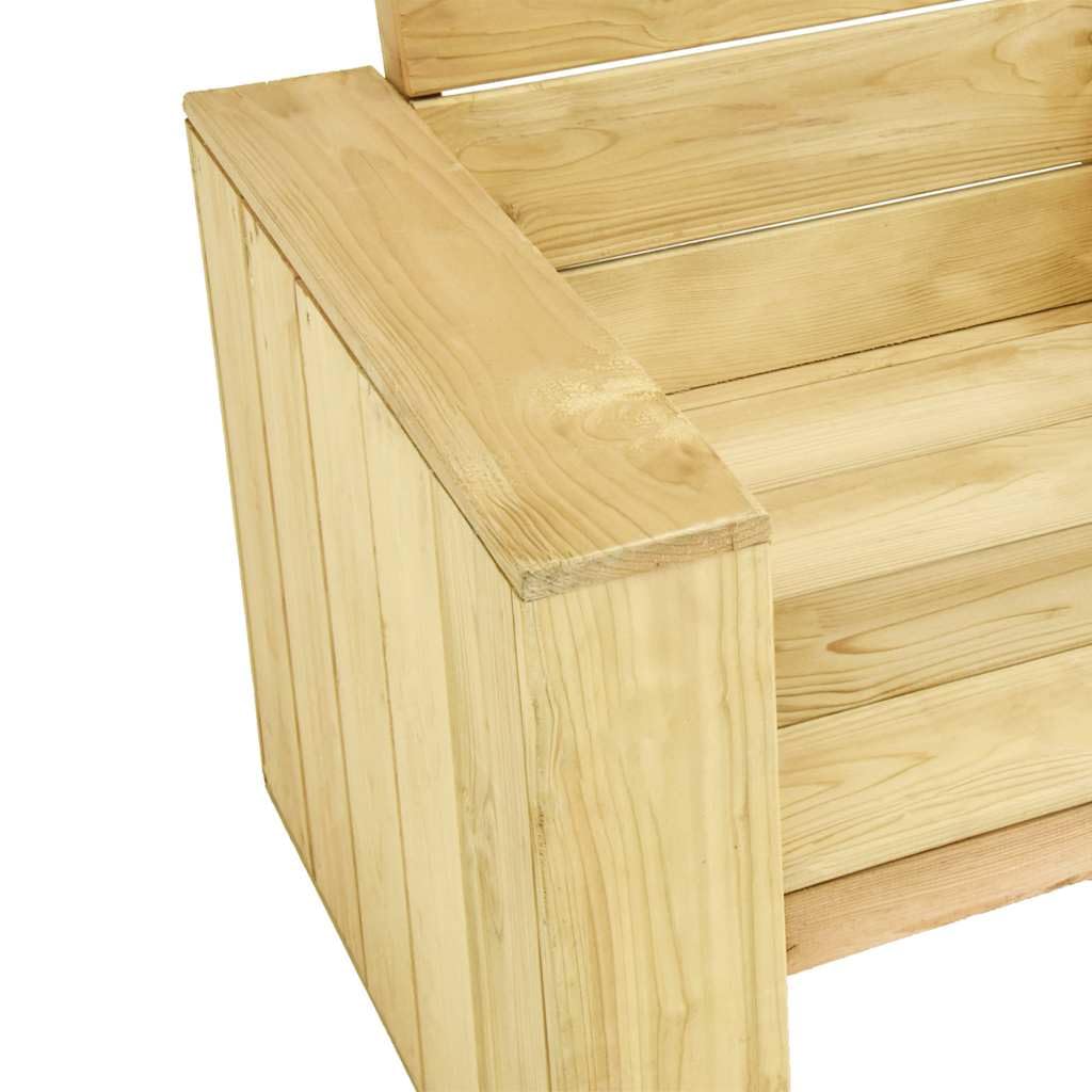 Banco de esquina de jardín, 239 cm, madera de pino impregnada