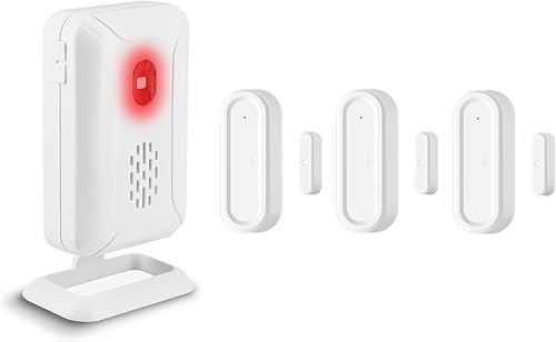 Miniatura 18 de GREENCYCLE Alarma de puerta abierta con receptor portátil, alarma inalámbrica de puerta a batería, timbre de puerta inalámbrico, rango de 600 pies