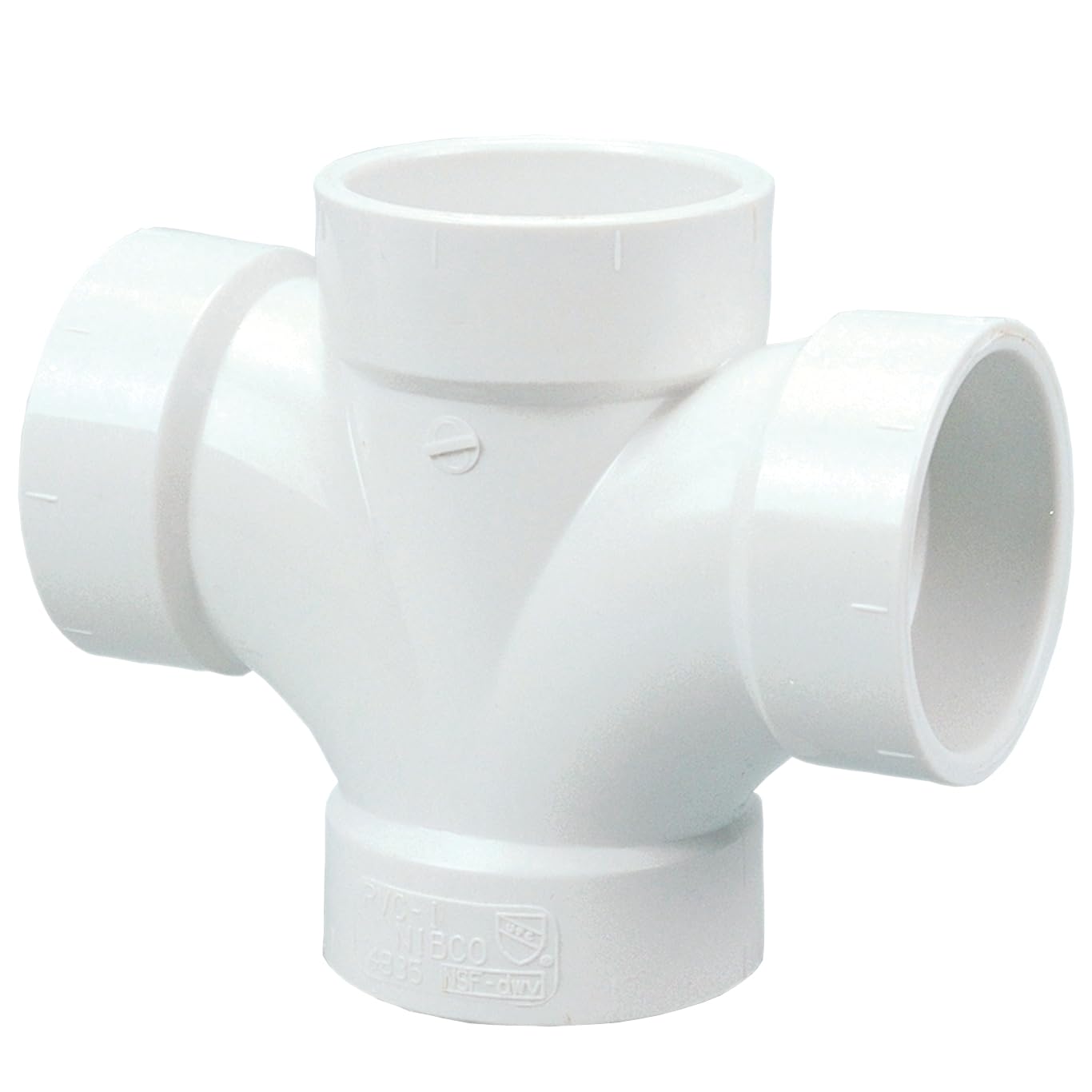 Té sanitaire double en PVC pour collecter deux lignes de vidange de 7,6 cm