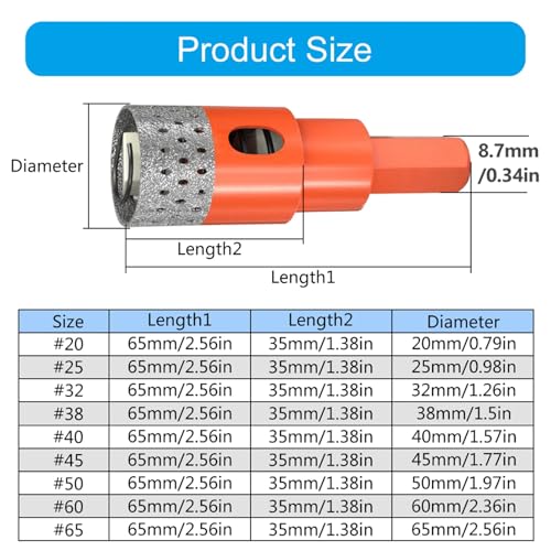 20-65mm Hole For Cutting Metal Wood And Hole Cutter Different Project Diamonds Cores Drill Bits Diamonds Cup Circular 5 20-65mm Hole For Cutting Metal Wood And Hole Cutter Different Project Diamonds Cores Drill Bits Diamonds Cup Circular - Image 5