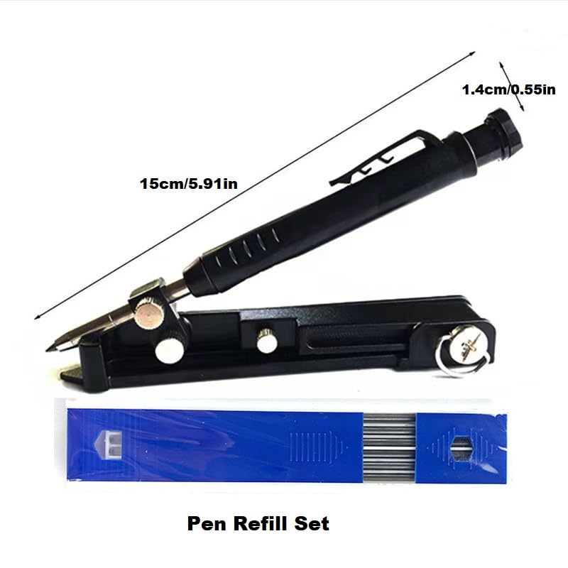 Wuandjun Multi-Function Scribing Tool Aluminum Alloy Scriber Construction Pencil DIY Woodworking Scribe Gauge Line Maker Measuring Tool - Image 2