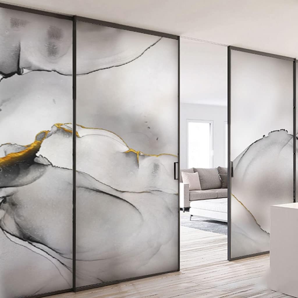 Window Clings Window Glass Sticker Marble Office Frosted Decorative Window Film Suitable for Bathroom Toilet Anti-peep Window Film Privacy Window Film(D,45 * 120 cm)