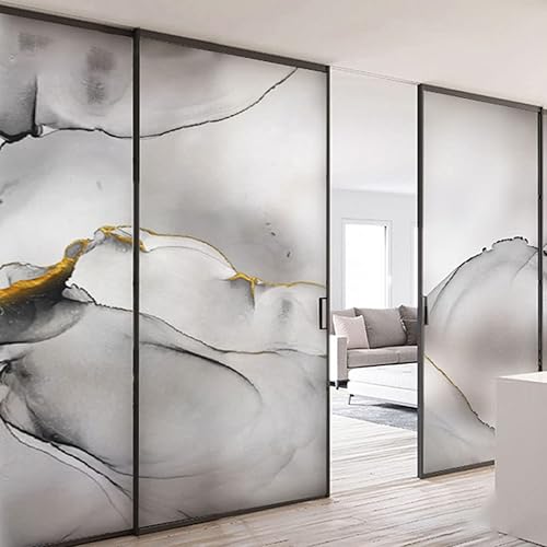 Miniatura 5 de HIHELO Película de privacidad para ventana, calcomanías decorativas de cristal para ventana, adecuadas para sala de estar, oficina, baño, puerta