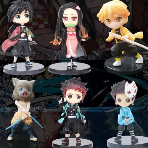 Image of FUNFOB Anime Action FigureSet of 6 Height 7cm to 7.5cm Collectible for Anime Fans PVC Multicolour | DM Basicc Set
