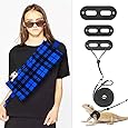 Bearded Dragon Sling Carrier and Leash Harness,Small Animal Bag for Bearded Dragons Lizards Reptile with Adjustable Strap and 3 Size Pack Adjustable Small Reptile Harness (Blue+Harness)