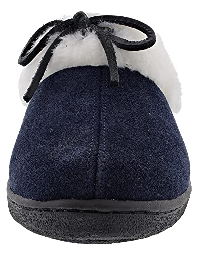 Clarks Women's Sydney Indoor Outdoor Faux Fur Slippers (8 M US, Navy Cow Suede)3