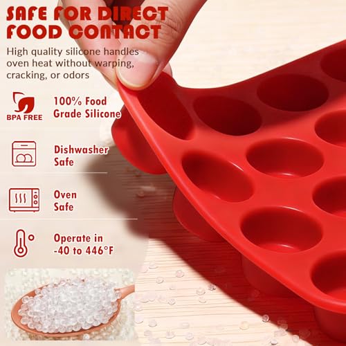 Image of HKNMTT Mini Silicone Muffin Pans for Baking 24Cups BPA-Free Egg Bites Molds