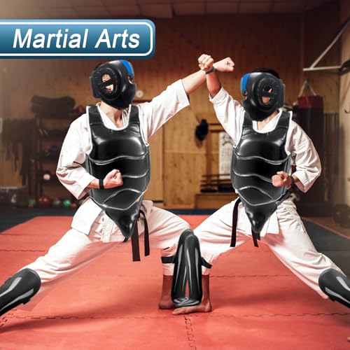 Image of Taekwondo Boxing Gear Set, Karate Sparring Gear Set Height Youth or Adults, Martial Arts Shin Guards /Chest Rib /Headgear /Mouthguards Guards Protective Gear Set