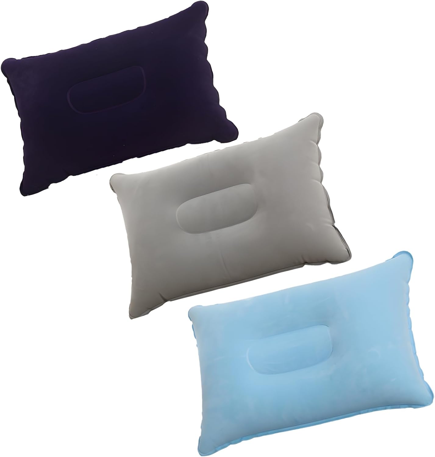 3Pack Blow Up Pillow, Inflatable Pillow for Travel, Camping Pillow for Adults, Ultra-Light Inflatable Pillows for Camping, Soft Foldable Water Resistant Beach Pillow & Beach Accessories