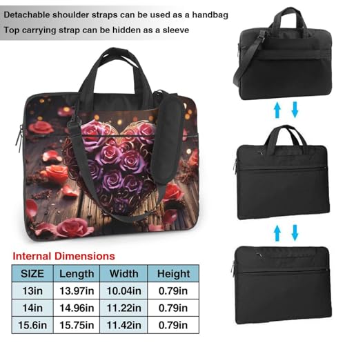 Bolsa para laptop de 13 pulgadas Rose Heart Love miniatura 4