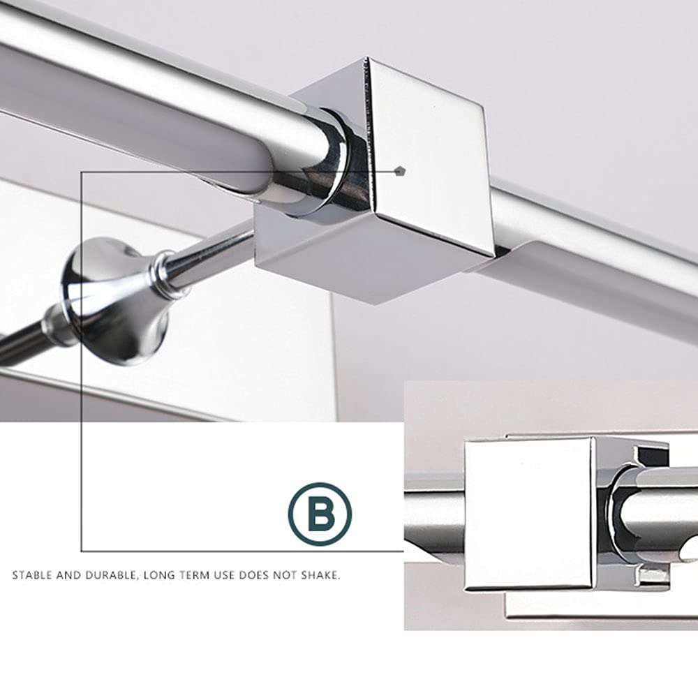 LED Rostfreier Stahl Spiegellampe Runde Röhre Spiegelleuchte Spiegel Frontlicht Badezimmer Wasserdicht Toilette Badezimmer Spiegellicht IP44 Badespiegellicht Wandleuchte L72CM,52cm white light