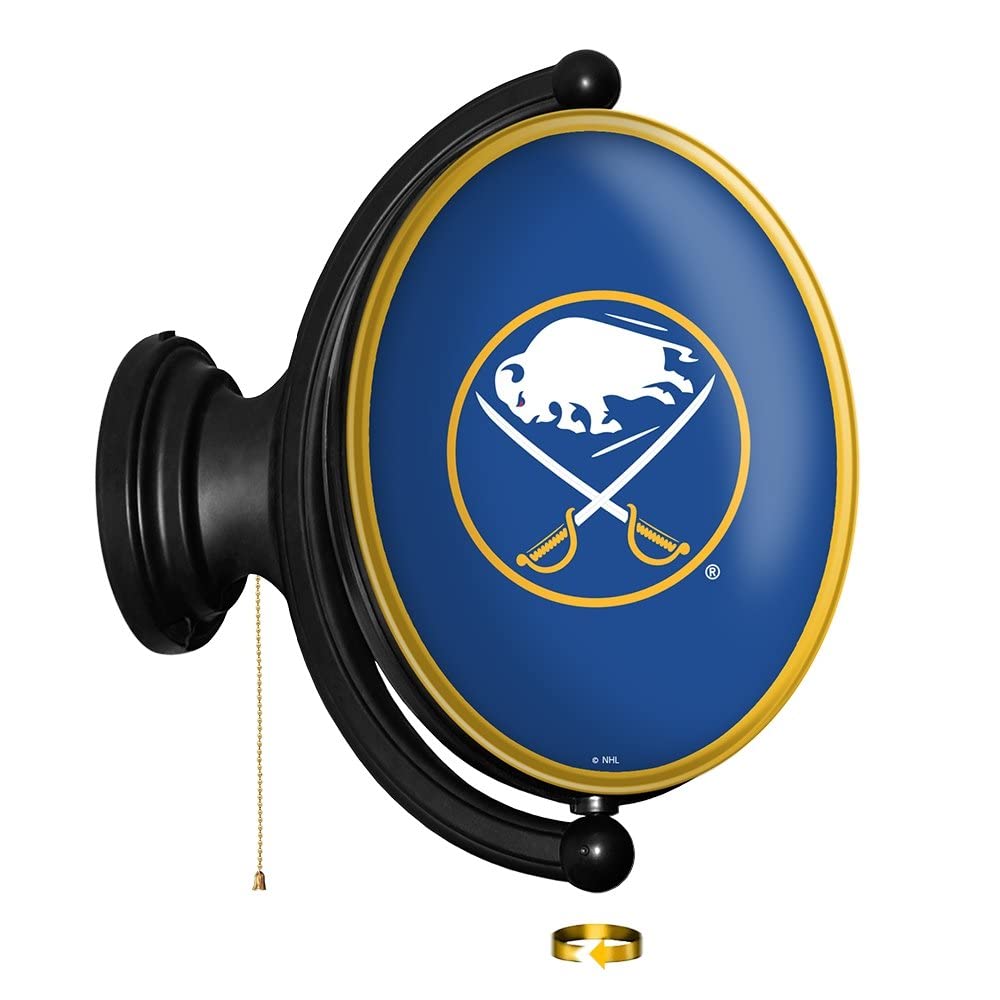 The Fan-Brand Buffalo Sabres Oval Rotating Lighted Wall Sign - Hockey Wall Decor - NHL Decor for Home, Office, Game Room, Fan Cave & Garage - USA Made