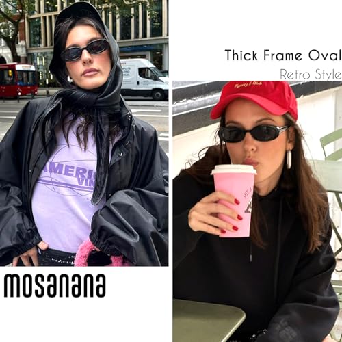 mosanana Retro Tiny Oval Sunglasses for Women with Small Face Narrow Style MS523603
