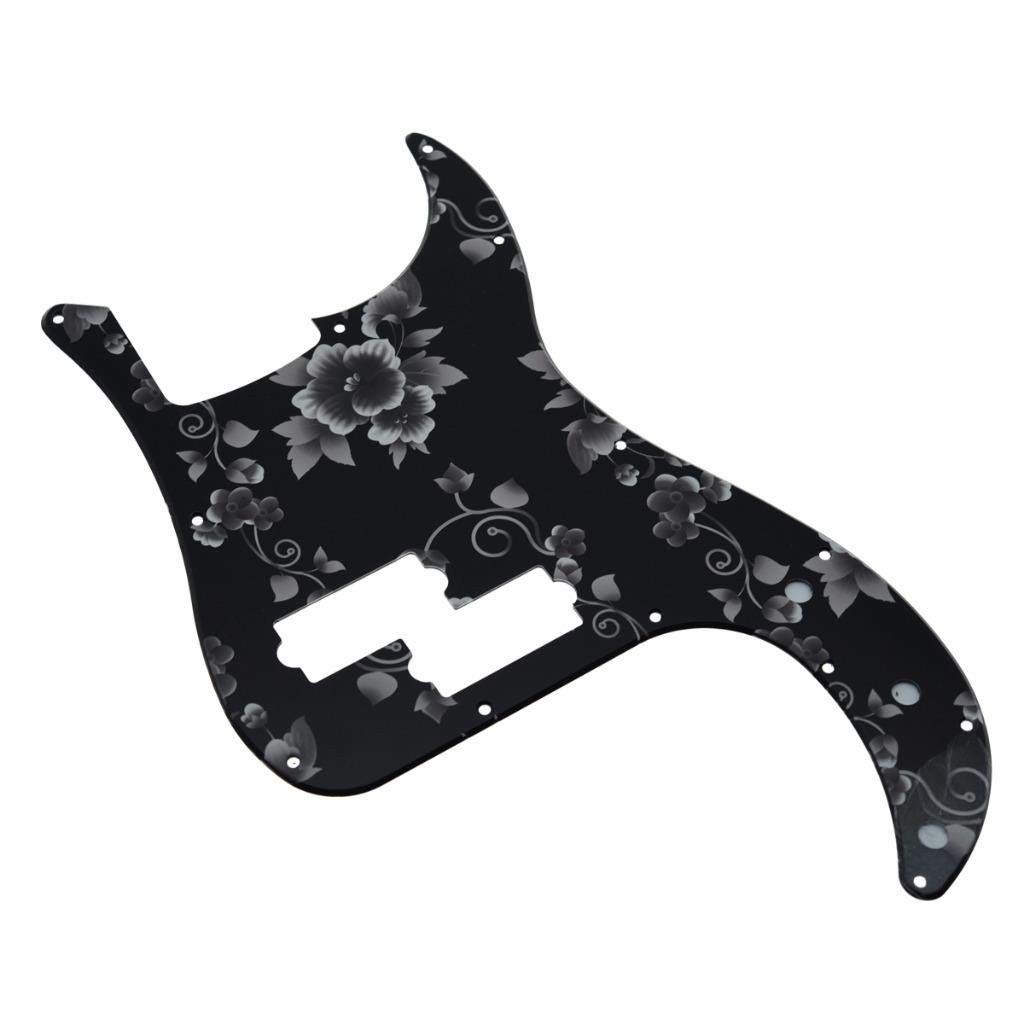 Dopro 13 Hole 3D Printed plastic pickguard with Screws PB Bass Scratch Plate Fits USA/Mexican Fender Flower Pattern