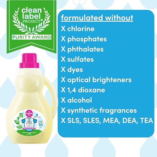 Dapple Baby - Laundry Detergent, Fragrance Free - 50 fl oz (Pack of 2) by Dapple - Used condition - Image 5