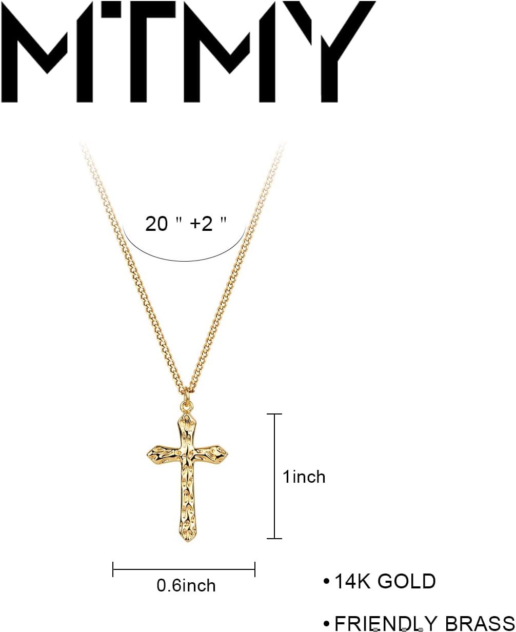 MTMY Gold Cross Necklace 14K Gold Plated Dainty Gold Cross Pendant Necklace for Women Delicate Necklace Jewelry - Image 5
