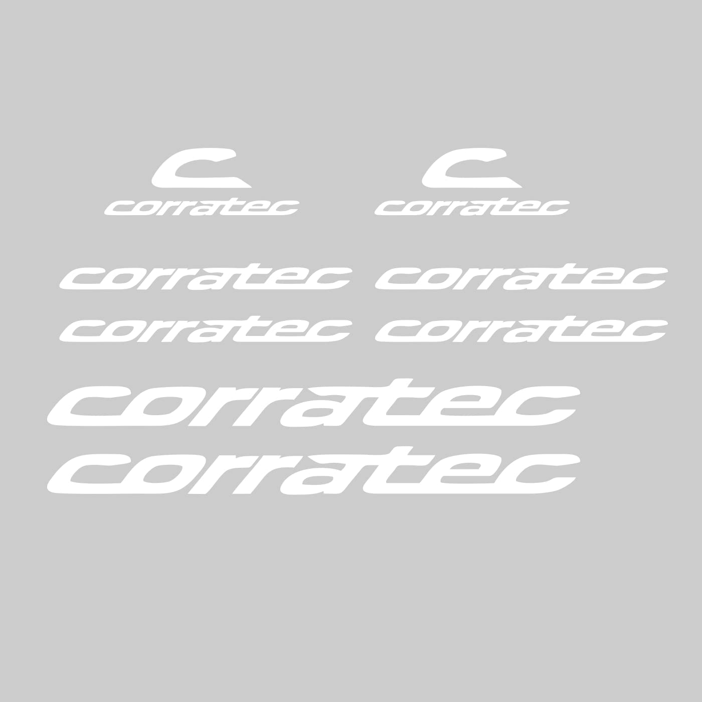 Corratec Bicycle Stickers and Graphics for Cycle Body Mountain Bike Racing Combo Vinyl Die-Cut Decals White Pack of 8
