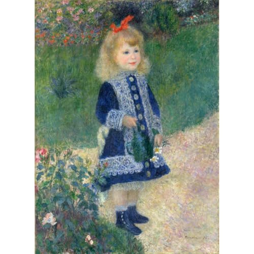 Toile de qualité musée Fille avec un arrosoir aux encres d'archives durables