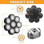 8 Heads Electric Shaver Replacement Blades,Washable Floating Electric Rotary Shaver Head for Men,Easy Install(Black)