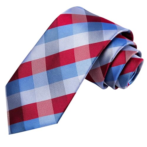 Image of Dubulle Mens Paisley Striped Tie Woven Necktie for Men and Handkerchief Cufflinks Set Wedding Formal Business