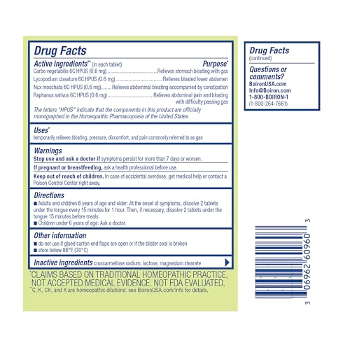 Boiron Gasalia Tablets for Relief from Gas Pressure, Abdominal Pain, Bloating, and Discomfort - 60 Count - Image 3