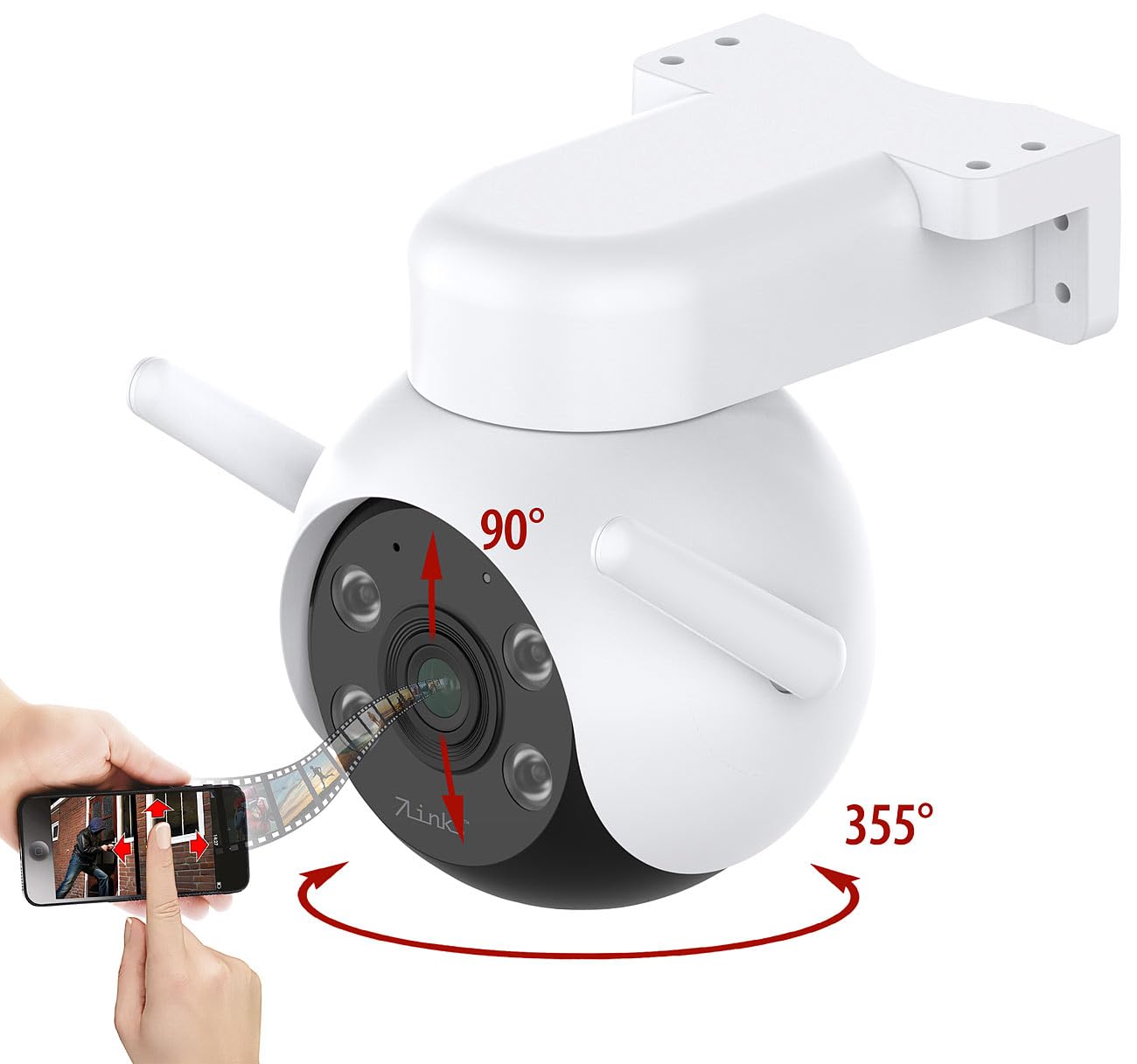 7links WLAN Cam: 2er-Set WLAN-Pan-Tilt-Outdoor-Kameras mit 2K, Nachtsicht, IP65 (Outdoor Kamera, Überwachungskamera Akku, Akku)