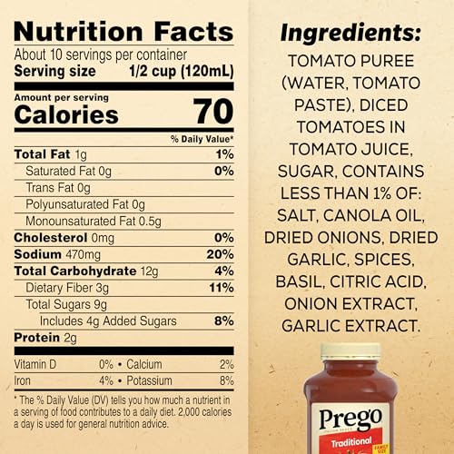 Image of Prego Traditional Pasta Sauce, 45 Oz Jar (Pack of 2)