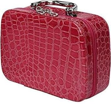 Eopzo Makeup Bag for Women Cosmetic Storage Boxes Jewellery Organizer Toiletry Box with Compact Magnifying Mirror for Travel/color may very