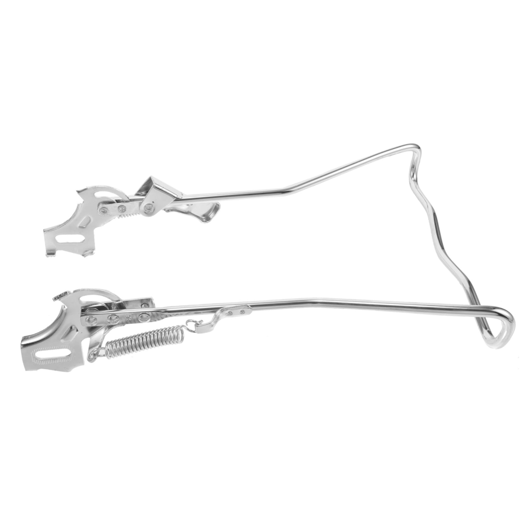 SHINEOFI Bicicletta con Gambe Doppie Calcio Montagna Cave di Bici Regolabile in Piedi cavalletto di Ricambio Resistente all'Usura Fornitura Bici Comodo cavalletto per Bici Acciaio Argento