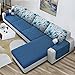 Casaliving - Heine RHS 6 Seater L Shape Sofa Set for Living Room (Blue & Grey Fabric) (6S-RHS)