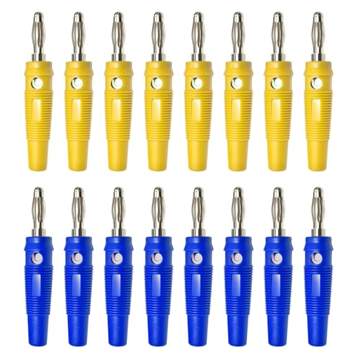 16 Pezzi Connettori A Banana 4mm 20A – Spinotti HENGBIRD Nichelati Per Cavi Altoparlanti E Sistemi HiFi Stereo