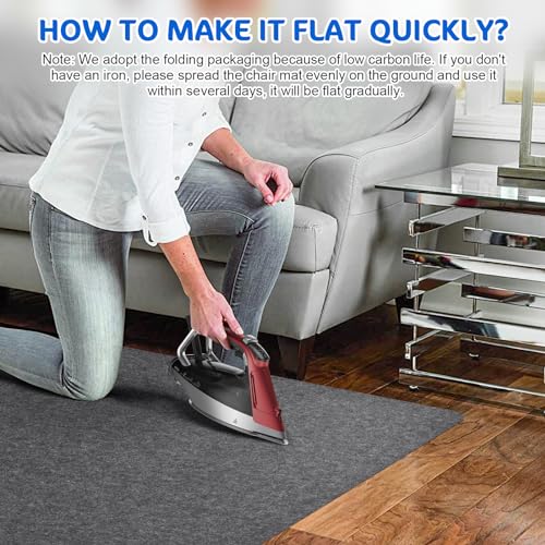 Image of Office Chair Mat for Hardwood Floor, 36 inch x 55 inch under Desk Rug for Rolling Chair, Computer Gaming Chair Mat, Large Heavy Duty Slip Resistant Floor Protector for Home Office (Gray)