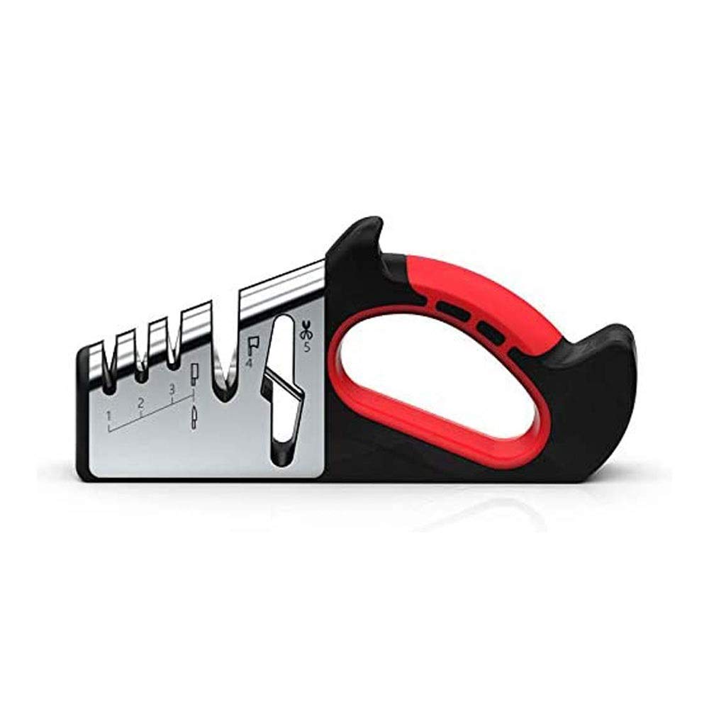 Knife Sharpener - Ceramic And Tungsten Steel 5 Stage Knife Sharpener Shatter Resistant Material Stainless Steel Ceramic Tungsten