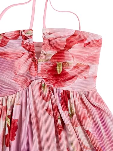 Image of SOLY HUX Women's Tie Dye Cami Dress Halter Backless Sleeveless A Line Short Summer Dresses Sundress
