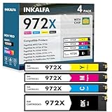 972X 972A Ink Cartridges Replacement for HP 972 X for HP Pagewide Pro MFP 477dw 577dw 477dn 452dn 552dn 552dw P55250dw 477 452 552 577 Printer High Yield (4 Pack, Black, Cyan, Yellow, Magenta)