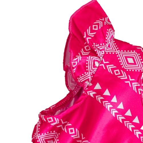 Toddler Girl Dresses - Casual Geometric Pattern Belted Dress - Toddler Girl Shirts Dress Sleeved Size（3-7T）3