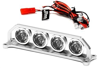 Integy RC Model C24862SILVER Billet Machined T4 Realistic Roof Top Spot White LED (4) Light Set