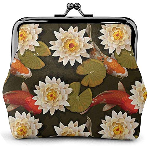 Purse Wallet,Carteras Impresionantes De Cuero De PU De Microfibra De Carpa Japonesa para Hombres Adolescentes,11.5(W) x10.5(L) x3(T) cm