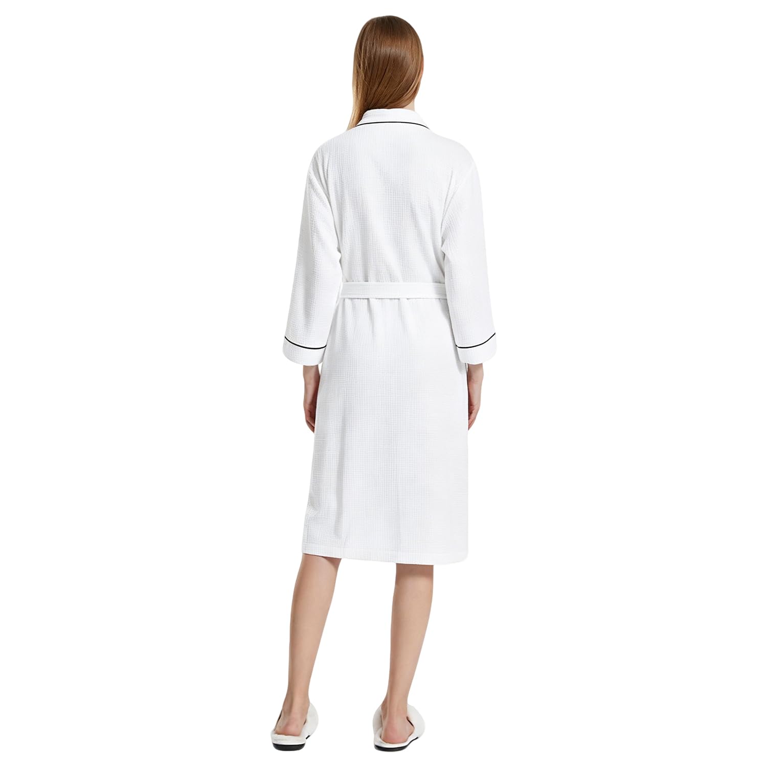Pahajim Peignoir de Bain Coton Peignoir Nid D'Abeille Léger Long Robe de Chambre Unisexe pour Spa, Piscine,Hôtel & Maison