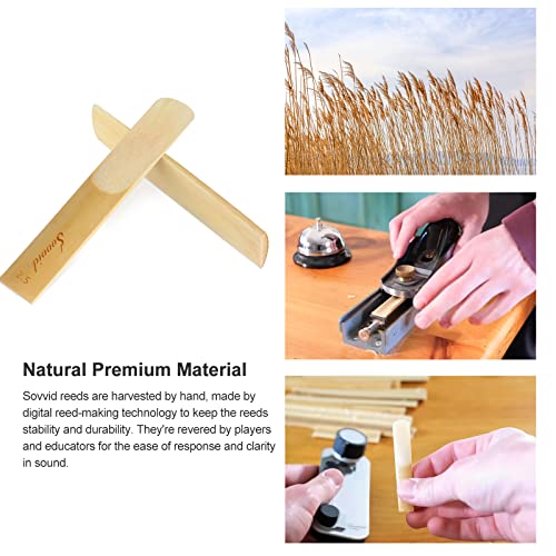 Image of 10 Pack Professional Alto Saxophone Reeds with Plastic Box, Strength 2.5 Alto Sax Reeds, Laser Engraved Marking & Thinner Reed Tip for Easy of Play, Traditional Reeds for Saxophone Alto