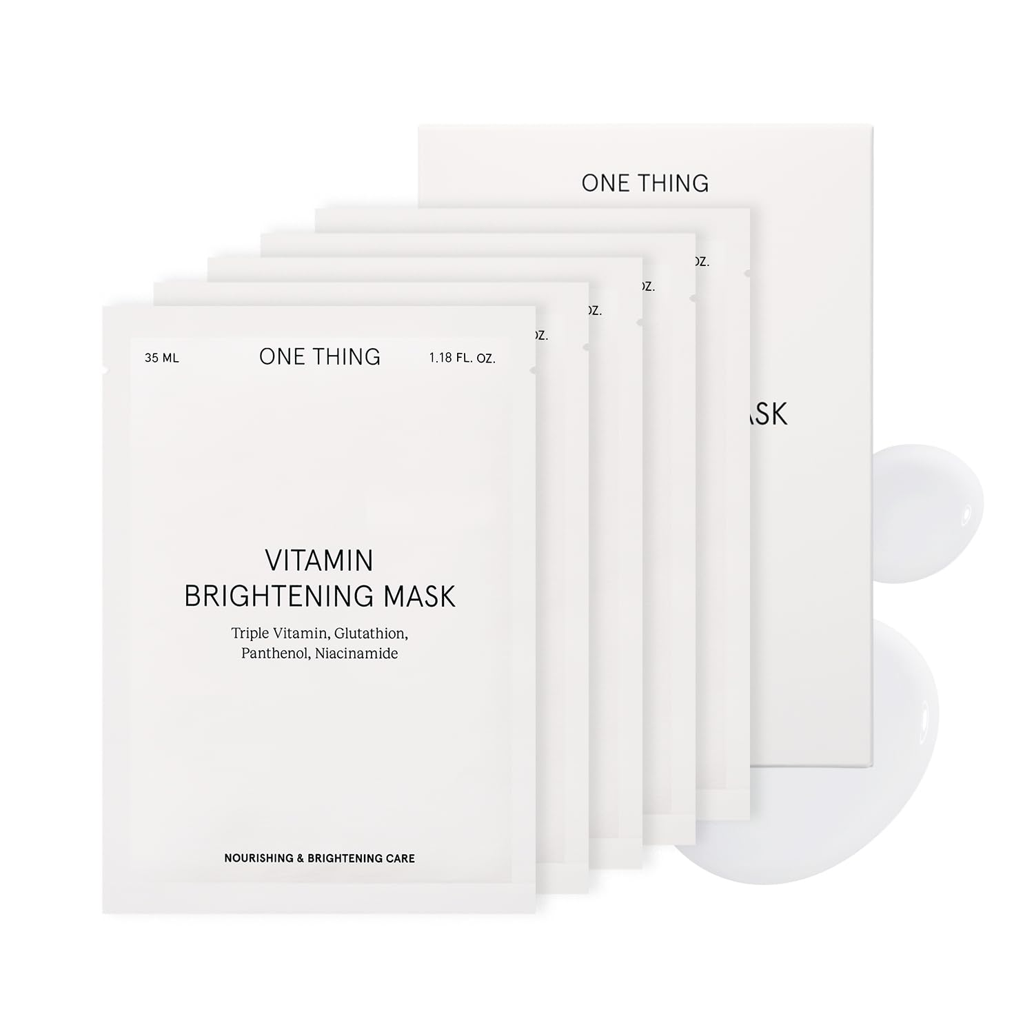 ONE THING Vitamin Brightening Mask 5 Sheets | Niacinamide 12 Vitamins C Tangerine, Facial Sheet Mask, Brightening Moisturizing Pack for Dull Tone Dark Spots Pigmentation | Vegan Korean Skin Care