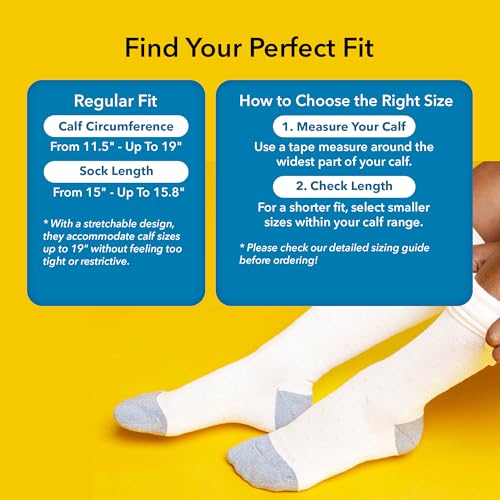 Image of Wellow Knee High Compression Socks for Men & Women - Made with Viscose from Bamboo, Swelling & Pregnancy Support