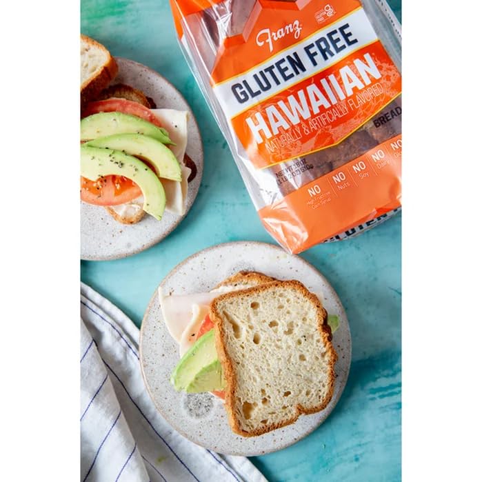 Miniatura 5 de Franz Bakery Pan hawaiano sin gluten, paquete de 2 (2 x 18 onzas) CON guía de estilo de vida sin gluten Living Chic