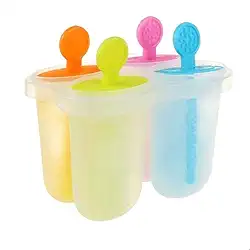 Forma de Picolé Infantil com 4 Moldes Temáticos – Picoleteira Reutilizável BPA Free | Sorveteira Colorida para Frutas, Sucos e Sobremesas Caseiras Sanfe