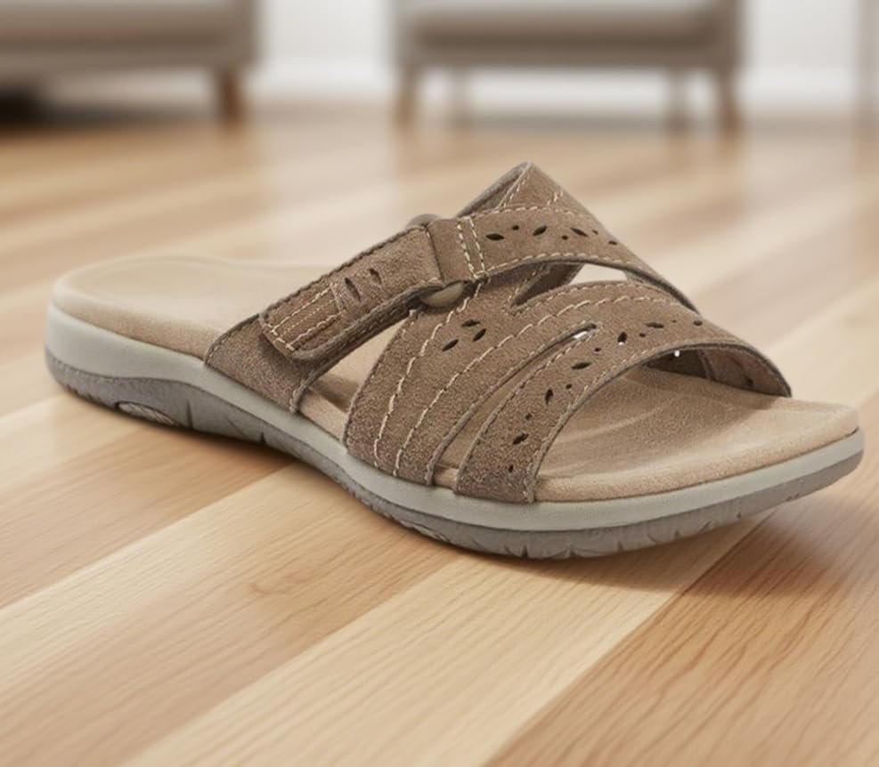 ZQW Women's Open Toe Slide Sandals with Crisscross Straps Lightweight Simple Comfortable Summer Beach Slippers for Casual Daily Outdoor Wear2