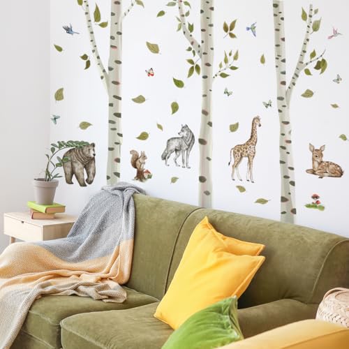 Vinilo decorativo infantil diseño árbol de abedul grande miniatura 4