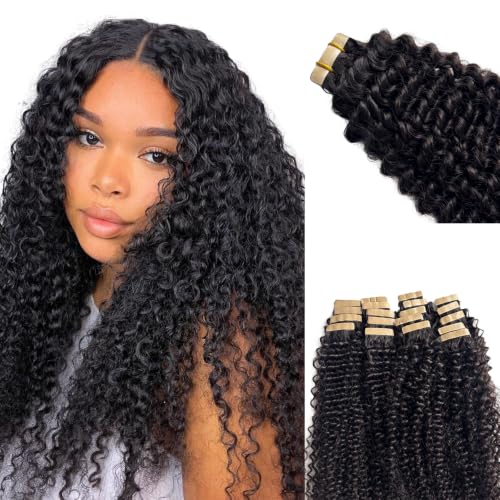 Licoville Kinky Curly Tape in Hair Extensions 14 Inch