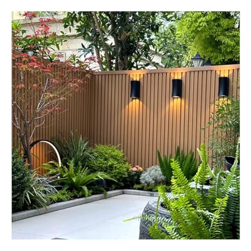 GRRICEPL WPC-3D-Lamellenwandpaneel für Den Außenbereich, Zaunpaneele Aus Holz-Kunststoff-Verbundwerkstoff, Sichtschutzzaun für Den Außenbereich, Temporärer Tierzaun(21.6x30 cm)